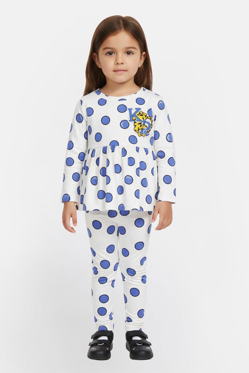 Kenzo Toddlers Girl 2 Pieces Allover Print Long Sleeve Top And Pants Sets, Multicolor - Image 1